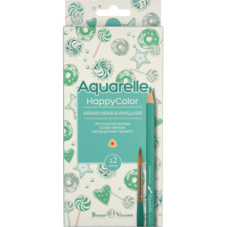 Карандаши акварельные HAPPYCOLOR 12цв, 30-0066