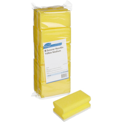 Губки для мытья посуды TASKI Scourer NonAbrasive 13x7,5см желтые 10шт/уп