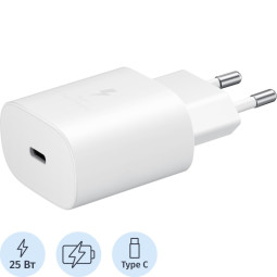 Зарядное устройство сетевое Samsung EP-TA800 25Вт белый