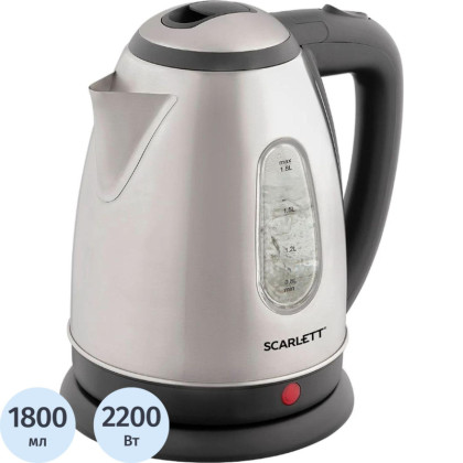 Чайник SCARLETT SC-EK21S88, сталь, 2200Вт, 1.8л