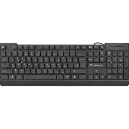 Клавиатура Defender Element HB-190 USB RU,черный,полноразмерная, проводная