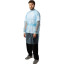 Халат н/с, на завязк, рук.манж, дл.140см, XXL,пл 25, голуб, 10 шт/уп