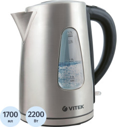 Чайник  Vitek VT-7007, 2200 Вт, 1,7 л, металл