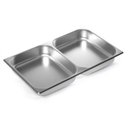 Гастроемкость LUXSTAHL нерж.сталь, 2-секции, GN 1/1&#039;&#039; 53х32,5х6,5см (га100)