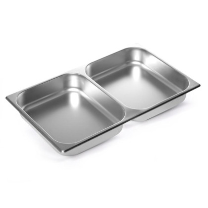 Гастроемкость LUXSTAHL нерж.сталь, 2-секции, GN 1/1&#039;&#039; 53х32,5х6,5см (га100)