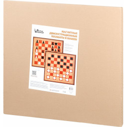 Игра Шахматы и шашки магн.демонстрац. доска 73x73x3,5см,фигуры в наб 03903
