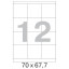 Этикетки самоклеящиеся  70х67.7 мм/12 шт. на листе А4 (100 л