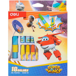 Пастель масляная Deli  Super Wings набор 18 цветов  EC009-18