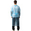 Халат н/с , на завязк, рук.манж, дл.110см, XXL,пл 20, голуб, 10 шт/уп