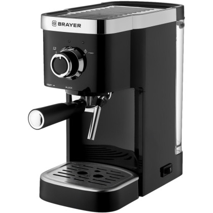 Кофеварка рожковая BRAYER BR1100, 1,25 л, 1500 Вт, 15 бар, итальян помпа