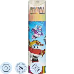 Карандаши цветные Deli Super Wings шестигран.,тополь 24цв/наб туба EC00827