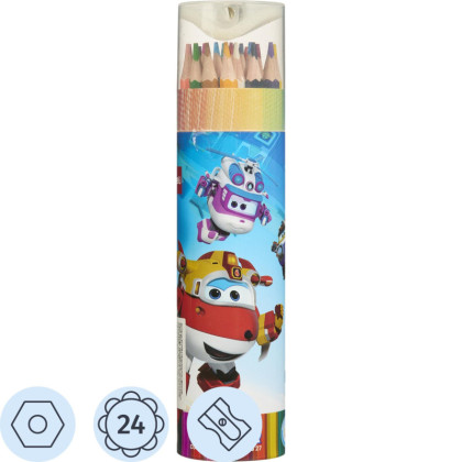 Карандаши цветные Deli Super Wings шестигран.,тополь 24цв/наб туба EC00827