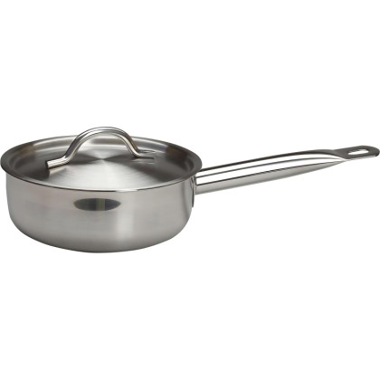 Сотейник 1,6л.нерж.d=19,5см.h=6,5см.с кр.тройн дно(инд)MGsteel  46647