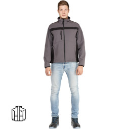 Куртка муж демисезонная софтшел LULEA cер/черн р.3XL(арт.LULE2GR3X)