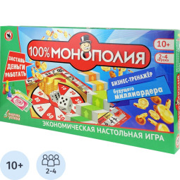 Настольная игра Экономическая &#039;100%Монополия&#039;, 50602