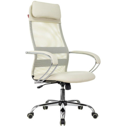 Кресло VB_EChair-655 SL TPU_BG сетка/экокожа бежевый хром