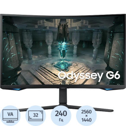 Монитор Samsung OdysseyG3(LS32BG650EIXCI)32/WQHD/VA/240Hz/350cd/5ms/HDMI/DP