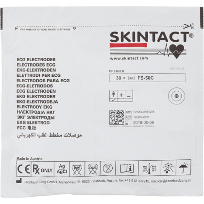 Электроды для ЭКГ однораз. D 50 пена, ж.гель, д/МРТ, Skintact FS-50С, 30 шт