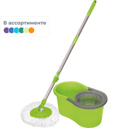 Комплект для уборки вращающийся МОП Аzur 072800 (швабра, ведро с отжимом)