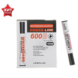Маркер для доски Line Plus 600B, 3.0 мм, чёрный (Цена за 12 шт.)