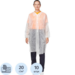 Халат на липучках (20 гр) XL белый (10 шт/упак)
