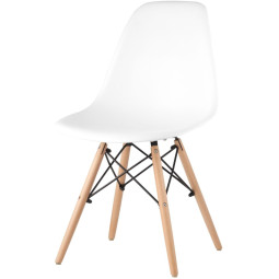 Стул для столовых SG_Eames белый PP деревянные ножки