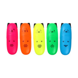 Маркер текстовыделитель мини 1-5мм BRAUBERG KIDS "CUTE CATS NEON", микс, в пласт банке (Цена за 35 шт.)