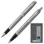 Набор ручек Parker IM Duo:шарик син,1мм+пер IM Stai. Steel CT кор 2183058