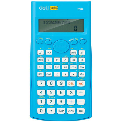 Калькулятор научный (ЕГЭ) Deli E1710A,10-р,2 стр,240 ф.,бат.,162х84мм,син