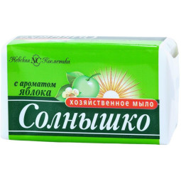 Мыло хозяйственное 140г СОЛНЫШКО в обертке, яблоко