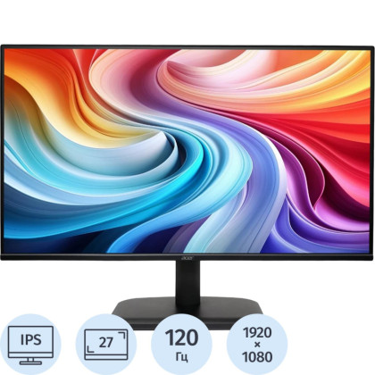 Монитор Acer EK271Gbi (UM.HE1CD.G01)27/FHD/IPS/120Hz/250cd/1ms/HDMI/VGA