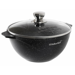 Казан Гранит black Induction Pro для плова с крыш. индукц, 4,5л 54802И