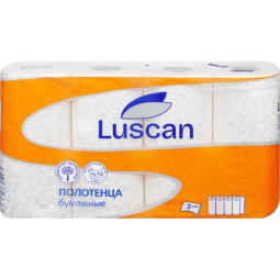 Полотенца бумажные LUSCAN бел цел 16,5-17м 2-сл.,с тиснением, 4рул./уп