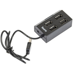 Разветвитель USB 2.0 Buro BU-HUB4-U2.0 4порт. черный