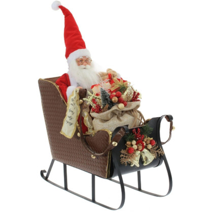 Фигурка Дед Мороз на санях, L51 W22 H42 см, 722309