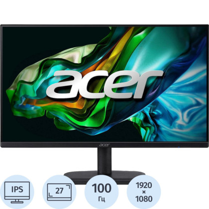 Монитор ACER (UM.HE1EE.E02)27/FHD/IPS/100Hz/250cd/1ms/HDMI/VGA