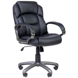 Кресло RC_EChair-681 TPU кожзам черный, пластик серый