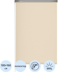 Рулонная штора Комус Мебель blackout silver 537837 V5, 100х160, бежевый