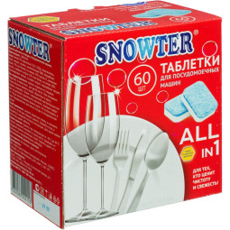 Таблетки для посудомоечных машин SNOWTER  60шт/уп.