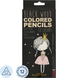 Карандаши цветные ПЛАСТИКОВЫЕ  BlackWoodColor , 12цв, 30-0097
