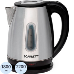 Чайник SCARLETT SC-EK21S36, электрический, 2200Вт, 1.8л, сталь