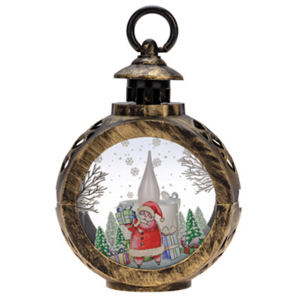 Фонарь дек со свечкой,бел/чер/красн/бронзов корпус 13x5,3см,теп.бел,513-076