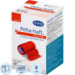 Бинт самофикс эласт 4 м х 8 см, красный, PEHA-HAFT 9324892