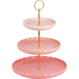 Фруктовница 3-х ярусная Fresh Taste. Pink d=26/20,5/15см, 1730291
