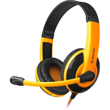 Гарнитура игровая Defender Warhead G-120, проводная, 2 м, оранжево-черный
