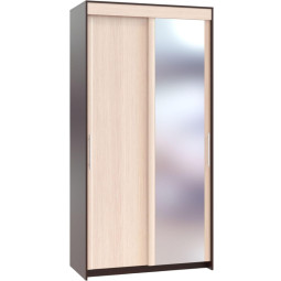 Шкаф-купе Сокол 2-ств.ШР-126.2 с зеркалом 1200x600x2400, венге/дуб