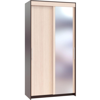 Шкаф-купе Сокол 2-ств.ШР-126.2 с зеркалом 1200x600x2400, венге/дуб