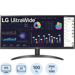 Монитор LG (29WQ500-B.ARUZ)29/UWFHD/IPS/100Hz/250cd/5ms/HDMI/DP
