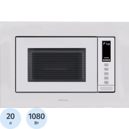 Встраиваемая микроволновая печь KRONA LAUNE 60 WH DOTS K, глуб.30см, белая