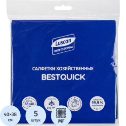 Салфетки хозяйственные Luscan Professional BESTQUICK 35х40 см голуб 5шт/уп